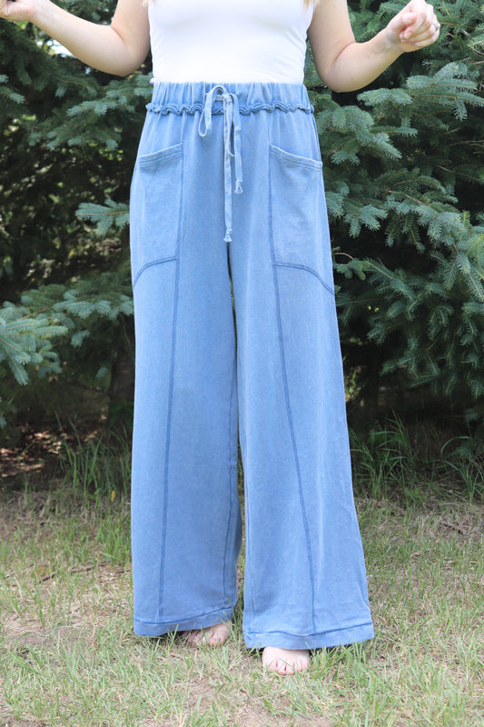 Denim Washed Sweatpants