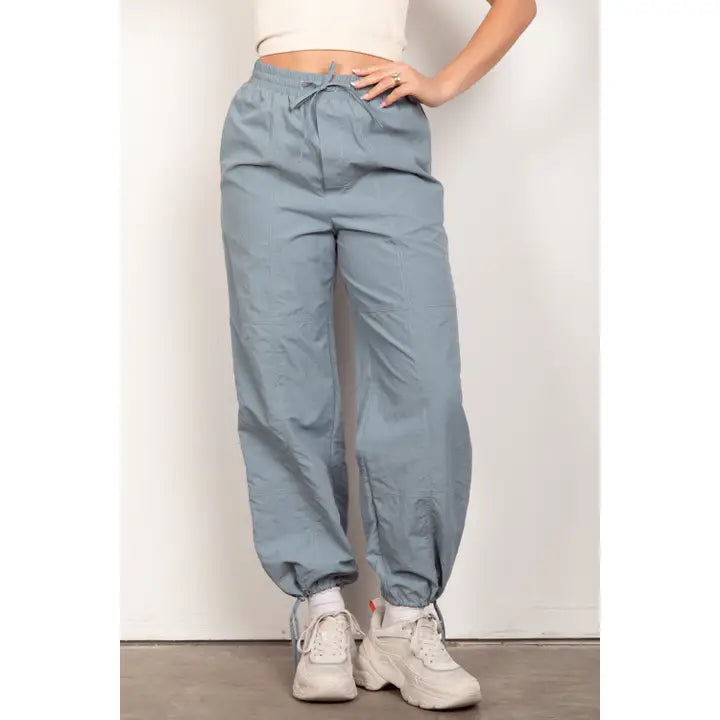 Dusty Blue Parachute Jogger