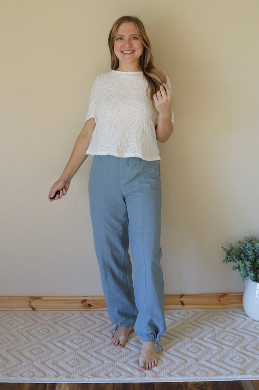 Dusty Blue Parachute Jogger