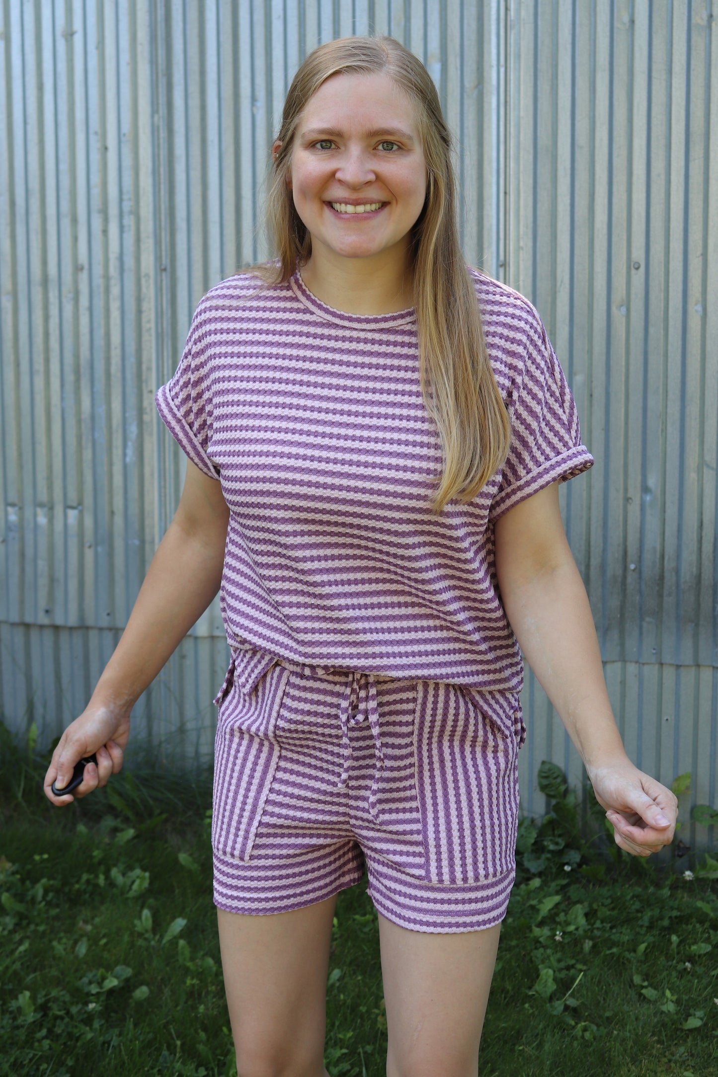 Dusty Lavender Striped Set