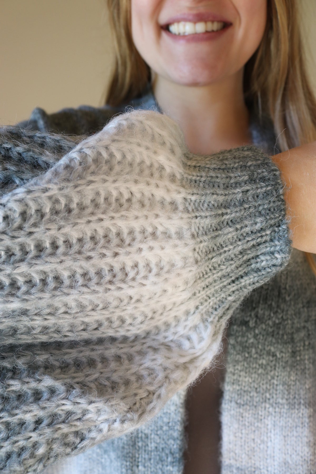 Gray Ombre Knit Cardigan