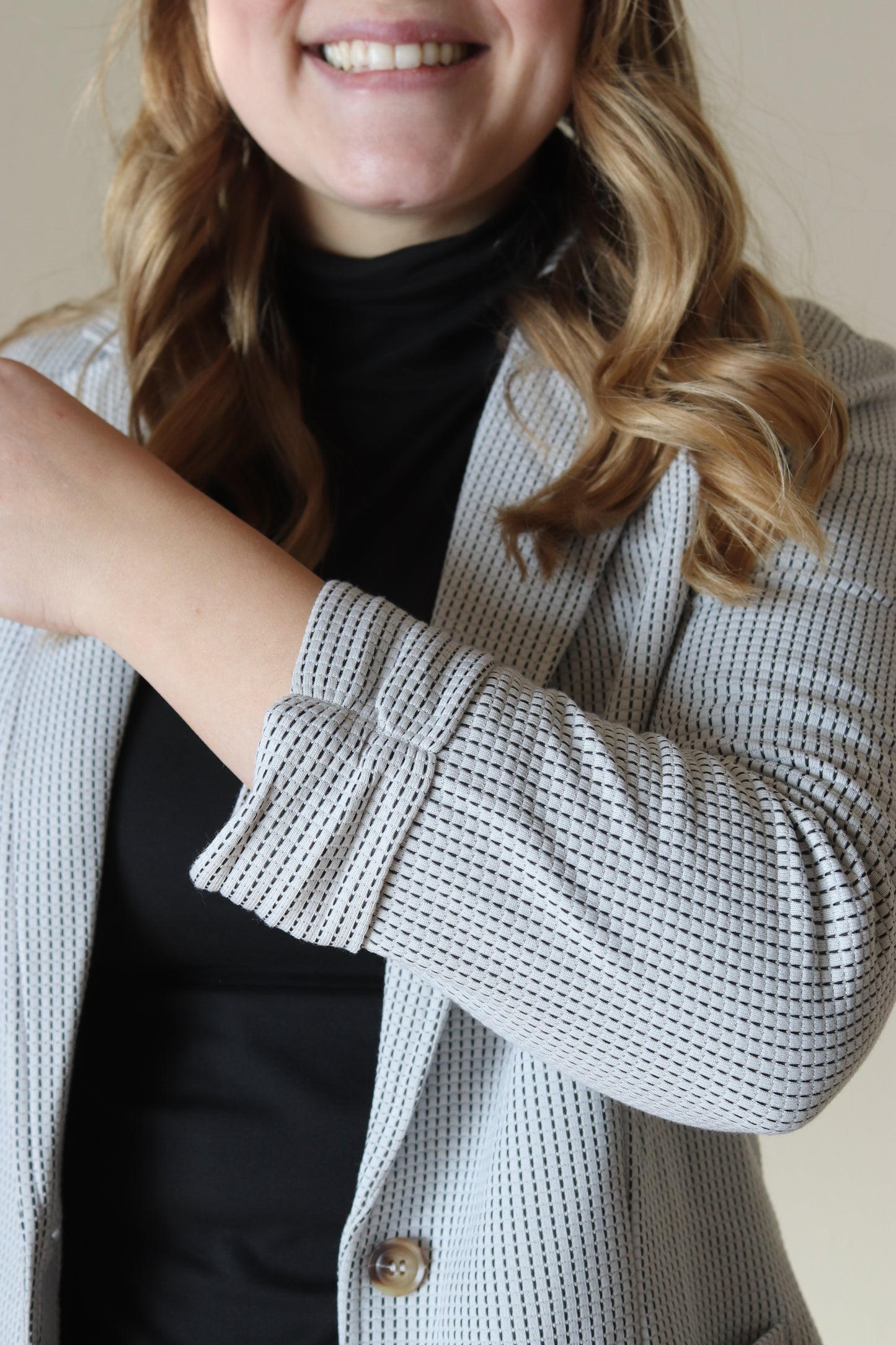 Gray Textured Blazer