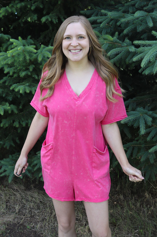Pink Washed Romper