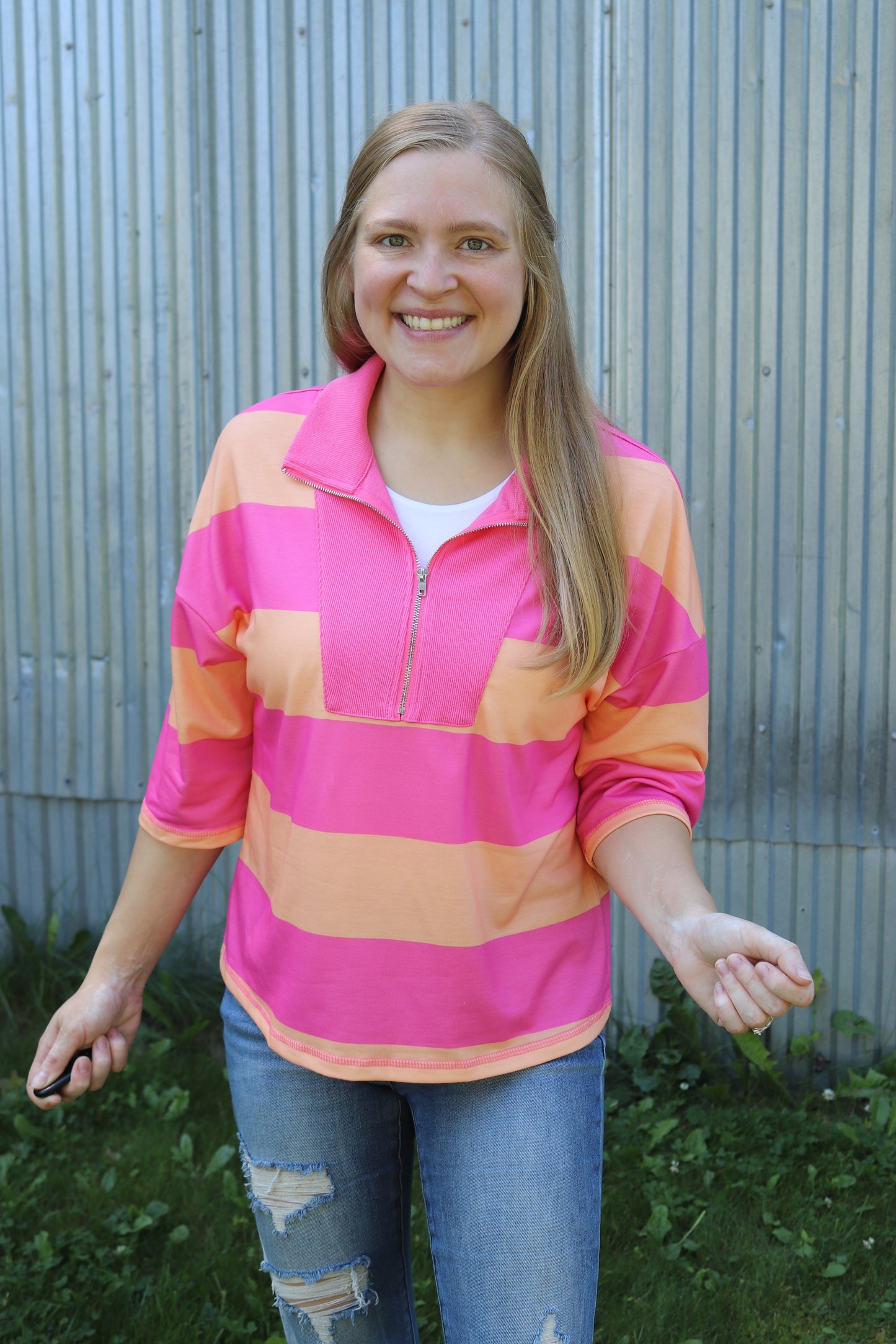 Pink/Orange Striped Set