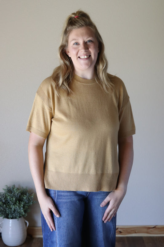 Mustard Short Sleeve Sweater