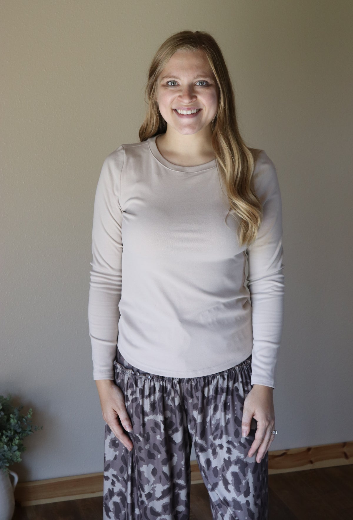Oatmeal Micro-brushed Long Sleeve