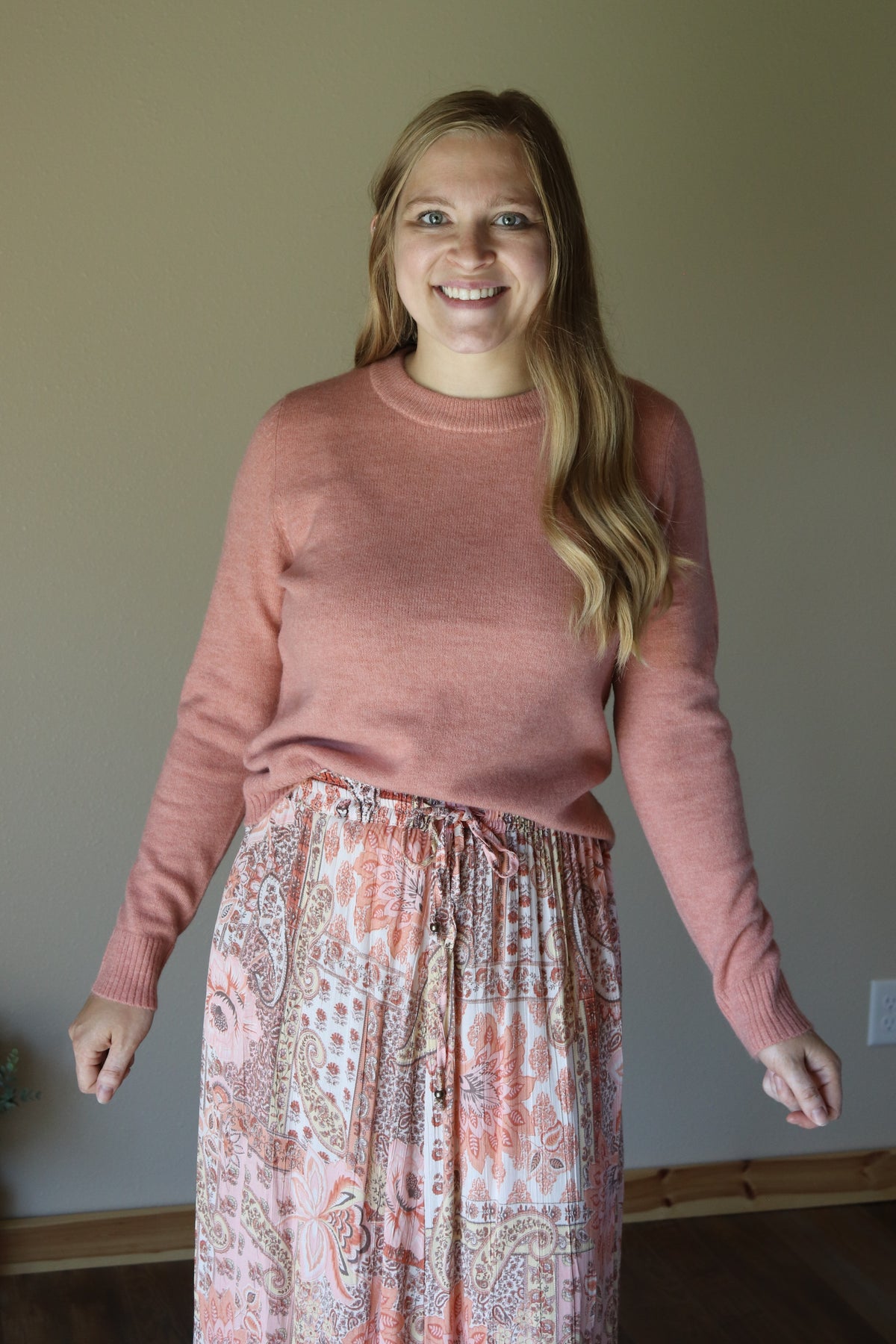Dusty Coral Crewneck Sweater
