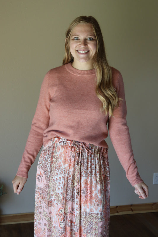 Dusty Coral Crewneck Sweater