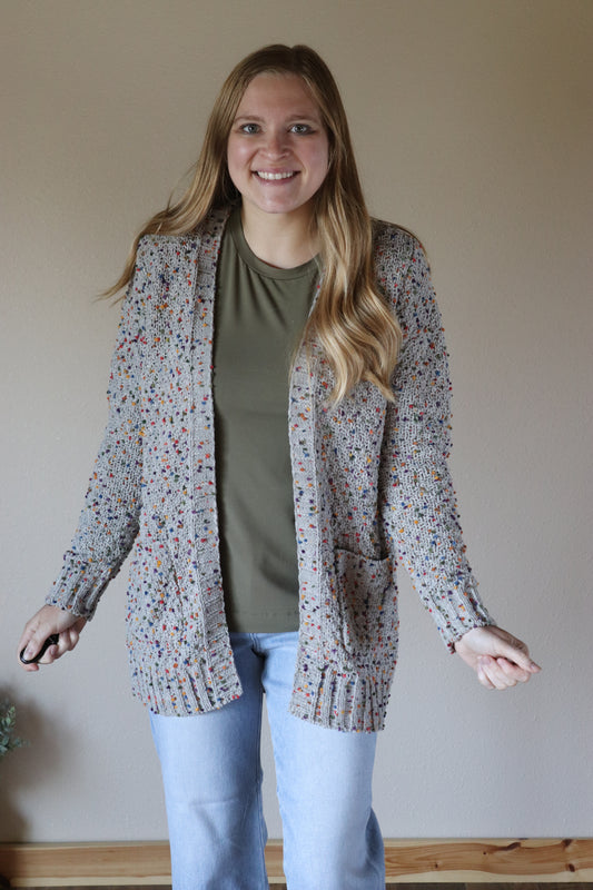 Multicolor Popcorn Cardigan
