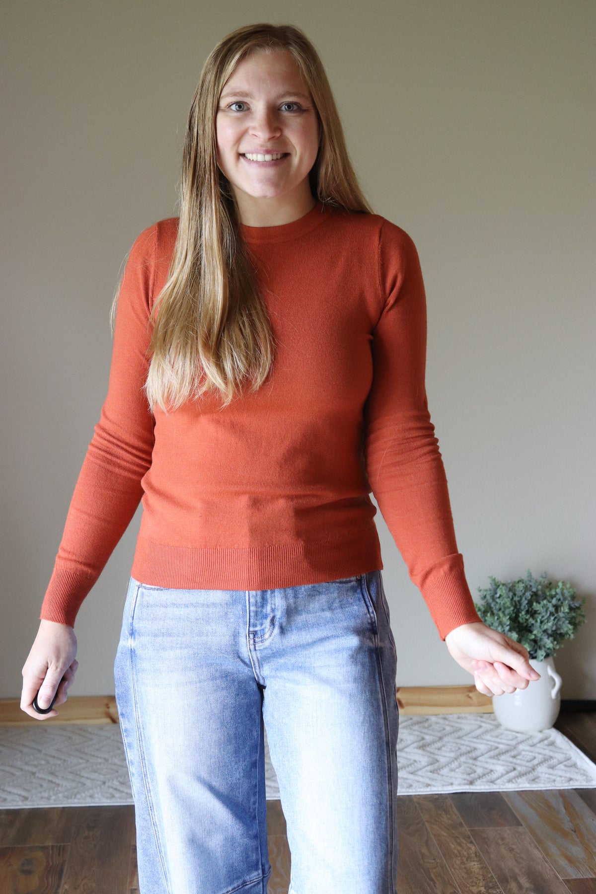Rust Crew Neck Sweater