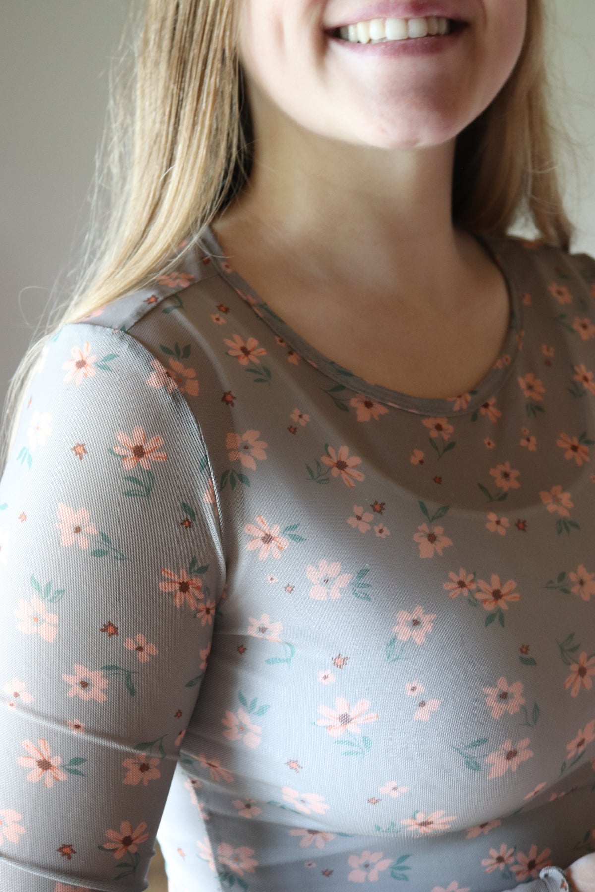 Olive Vintage Floral Mesh