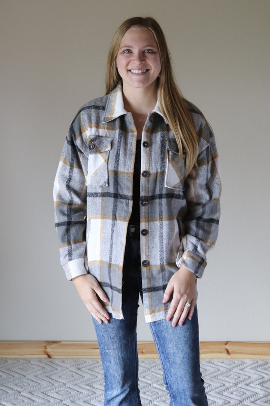 Gray Plaid Shacket