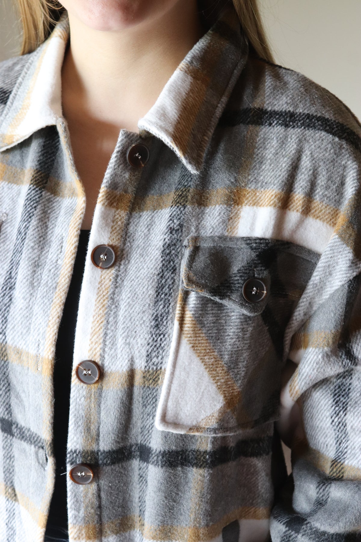 Gray Plaid Shacket