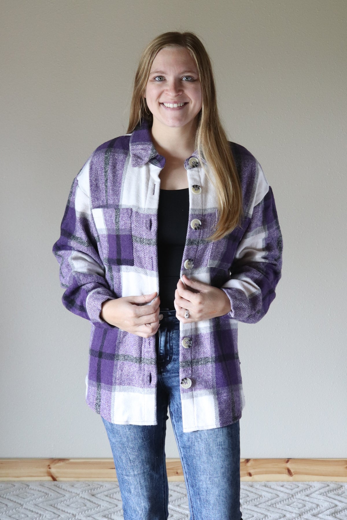 Purple Plaid Shacket