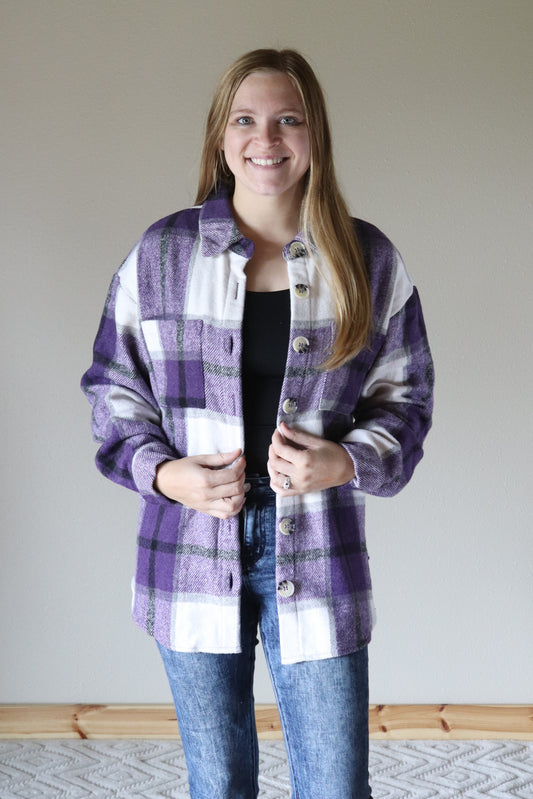 Purple Plaid Shacket