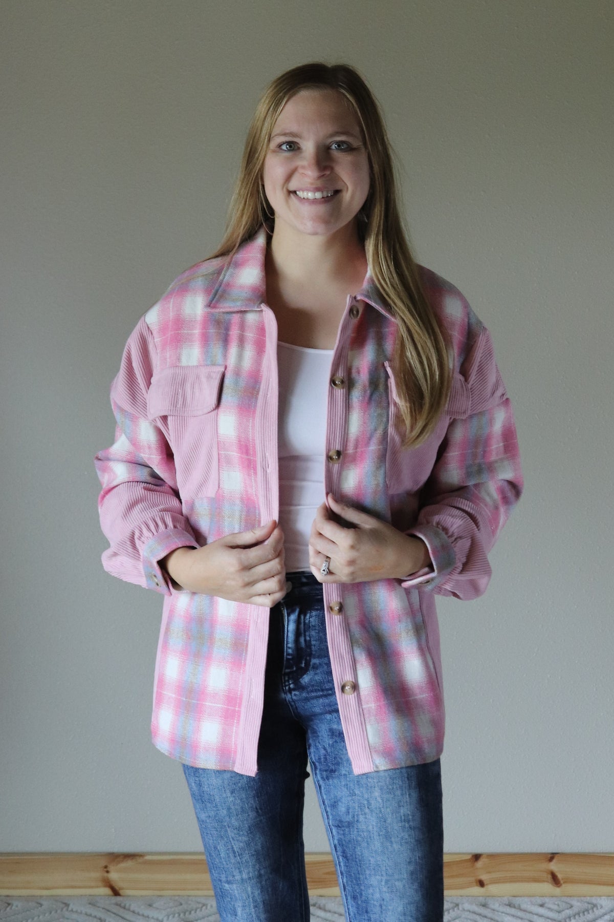 Pink Plaid Shacket