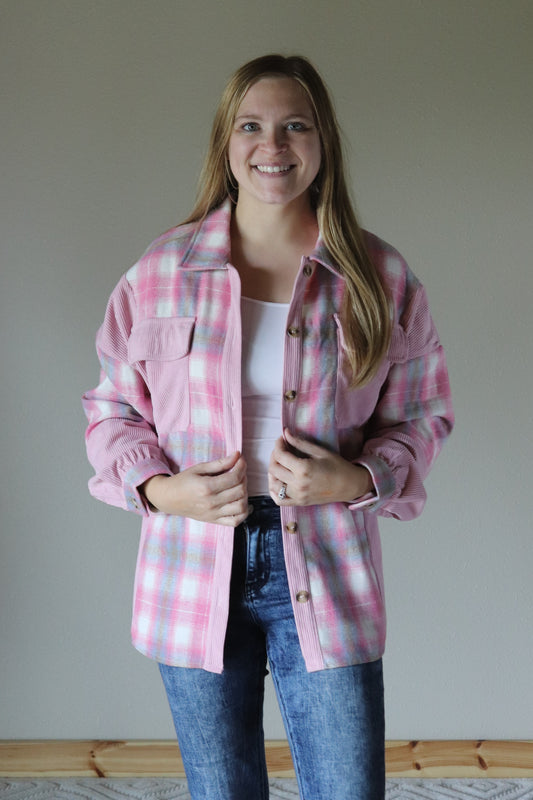 Pink Plaid Shacket