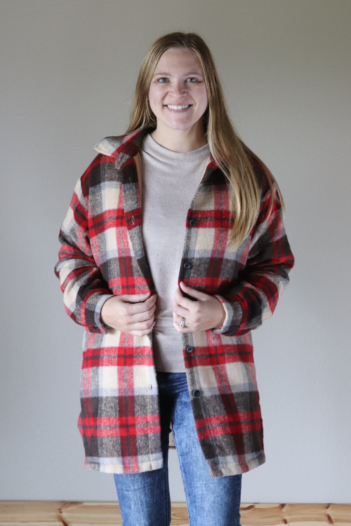 Red/Brown Plaid Shacket