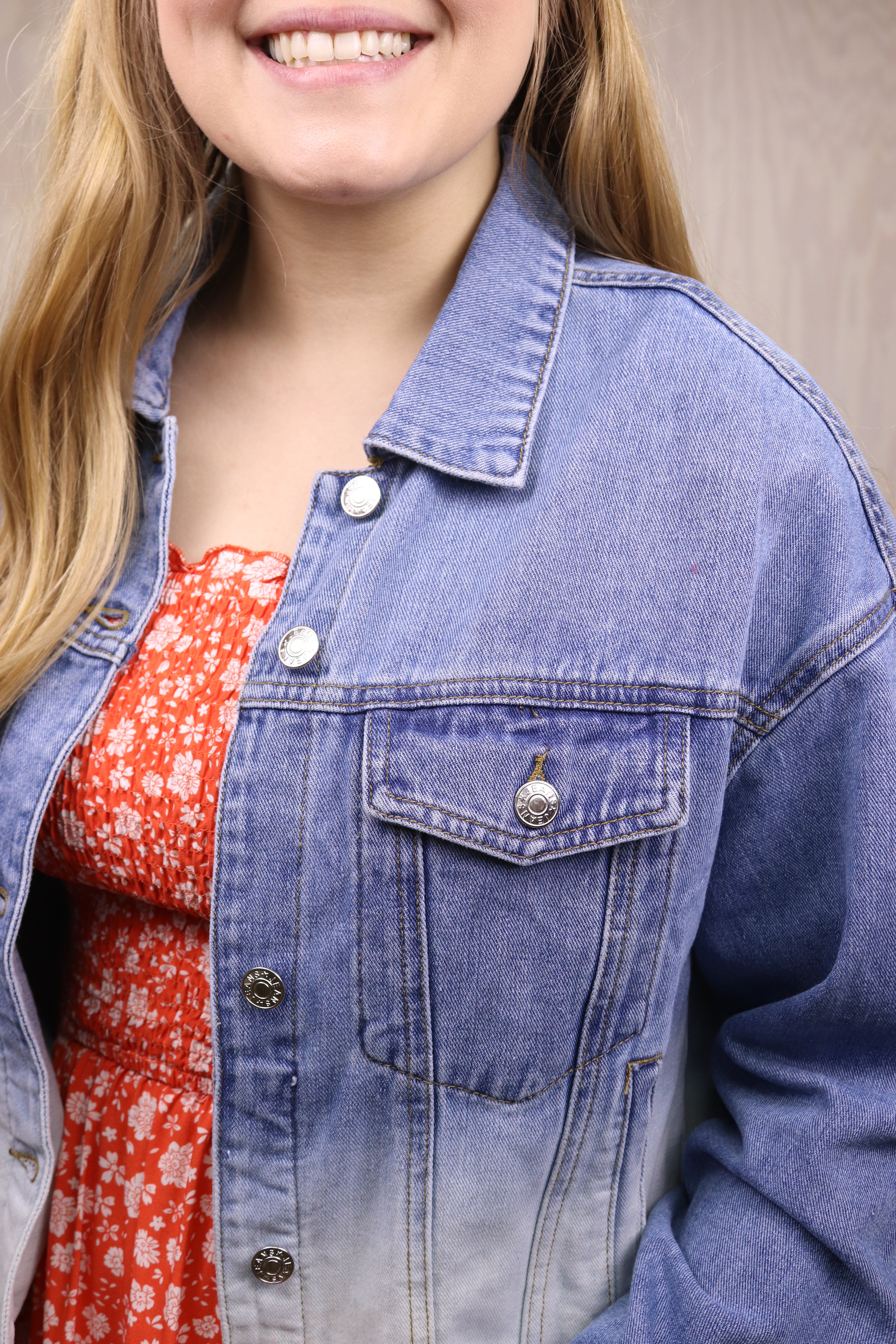 Ombre Denim Jacket Rustic Coneflower Boutique