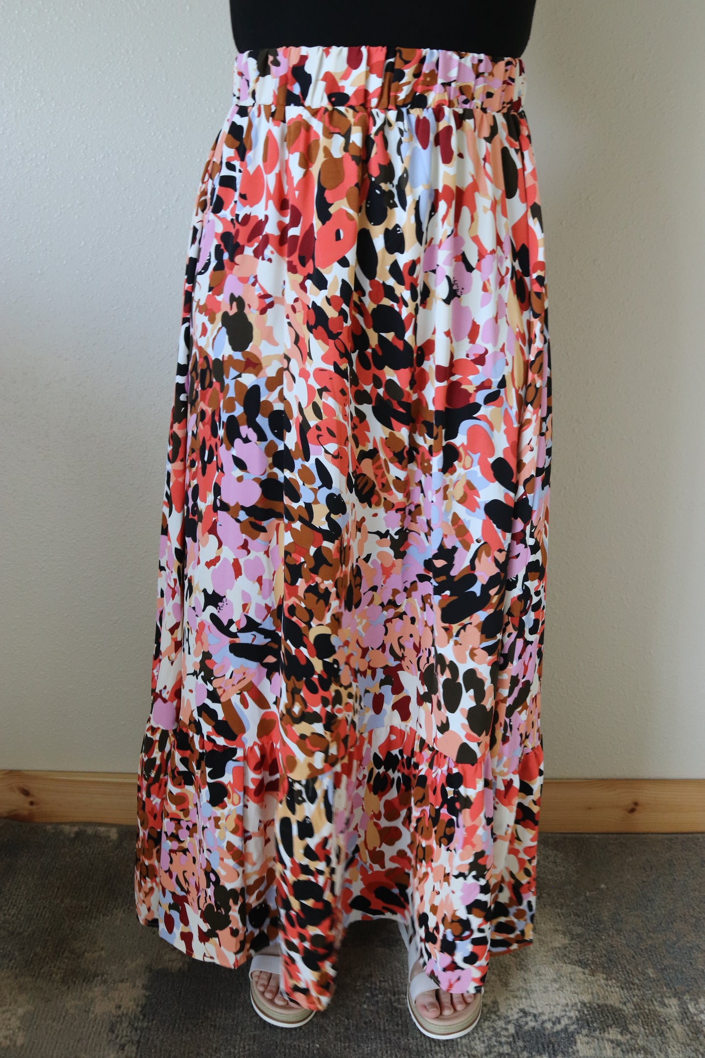 Multicolor Abstract Maxi Skirt