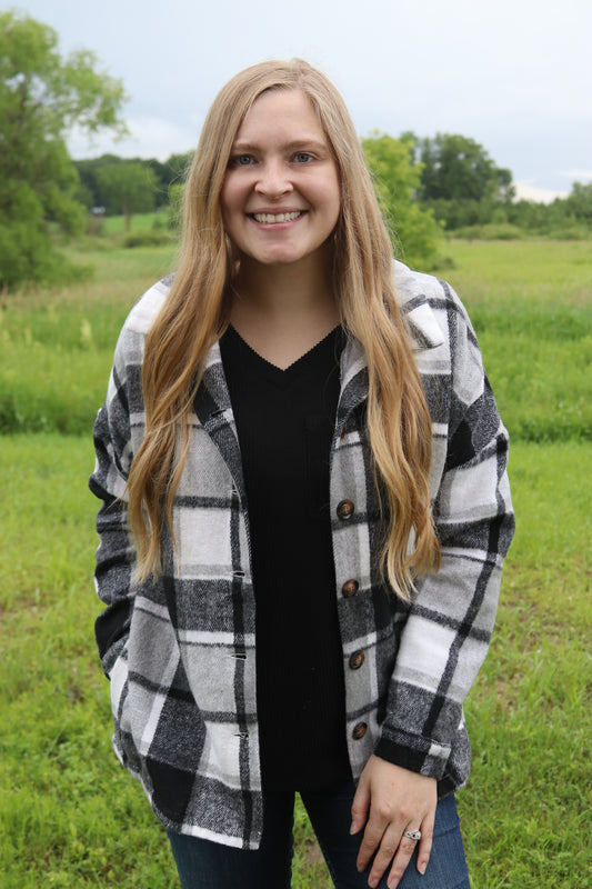 Black and White Plaid Shacket