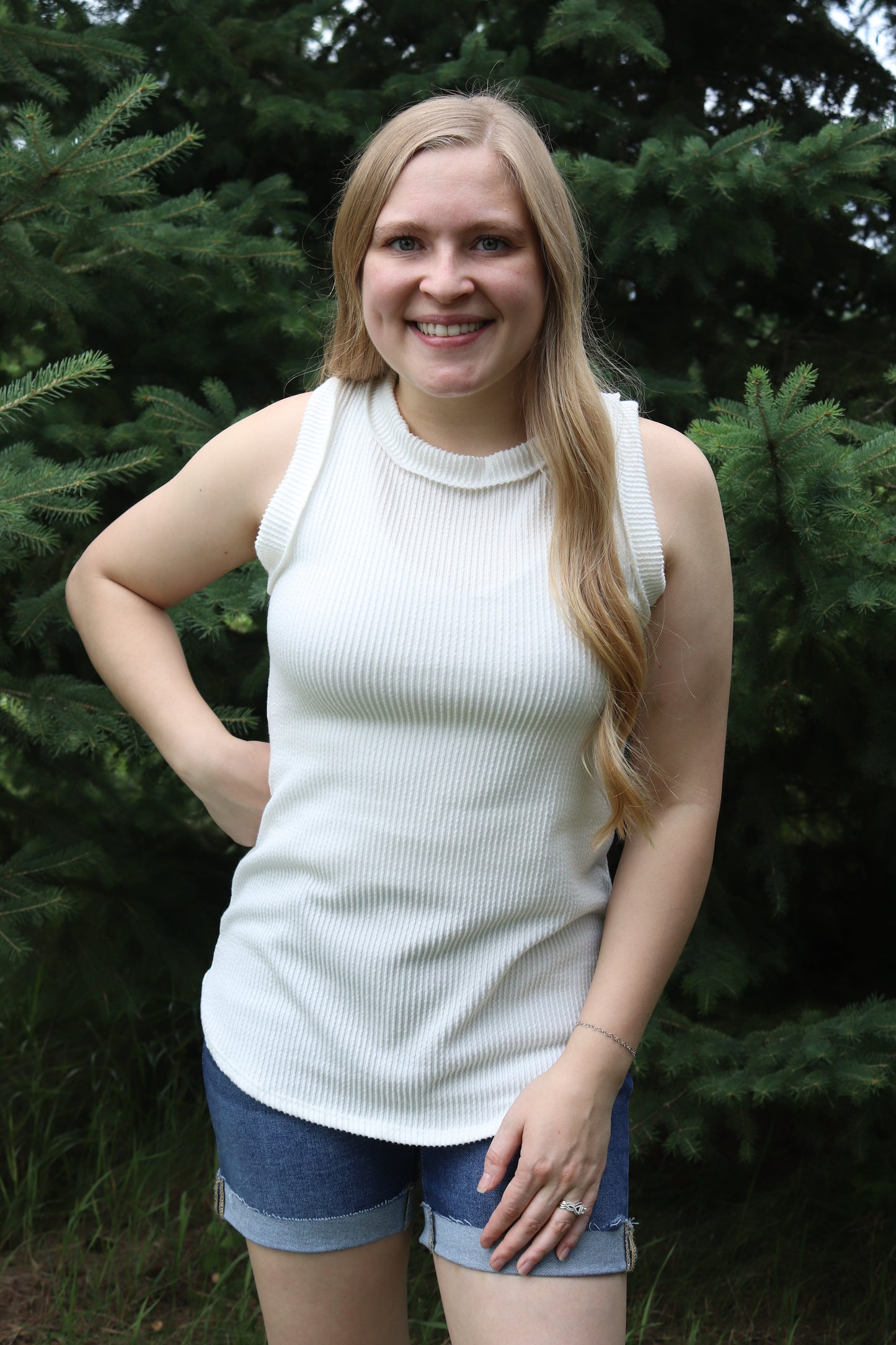 Ivory Ribbed Tank