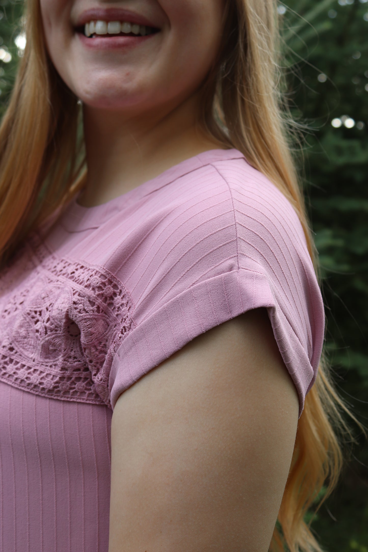 Dusty Pink Lace Blouse