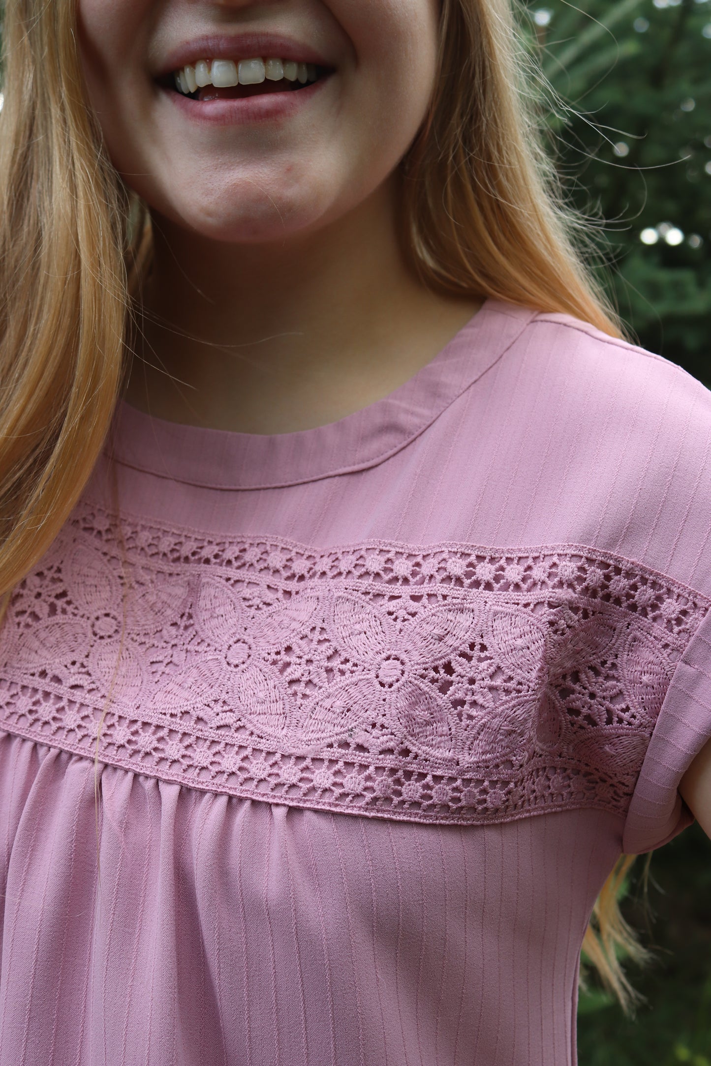 Dusty Pink Lace Blouse