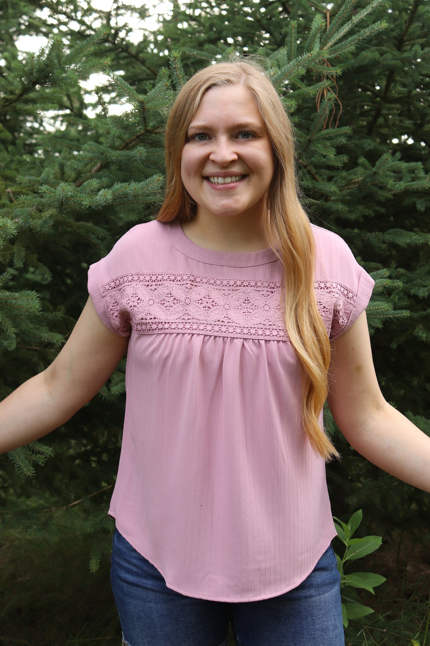 Dusty Pink Lace Blouse