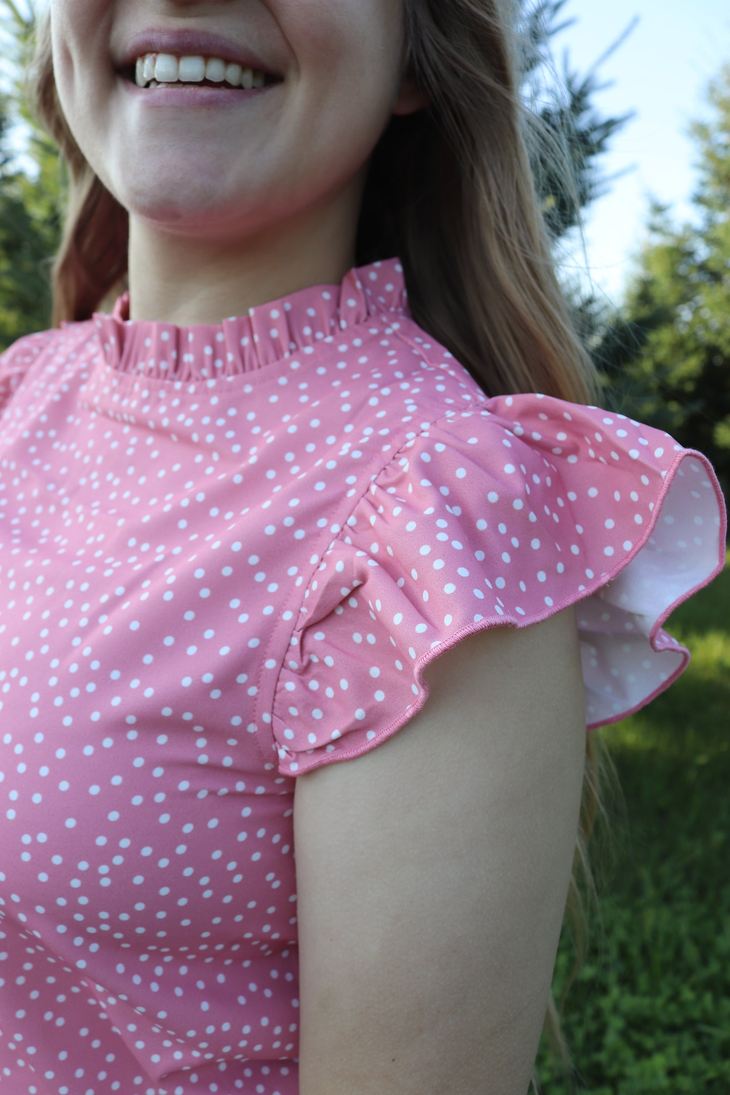 Pink Polka Dot Blouse