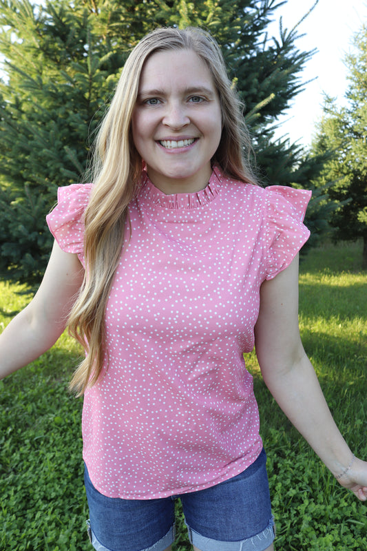 Pink Polka Dot Blouse