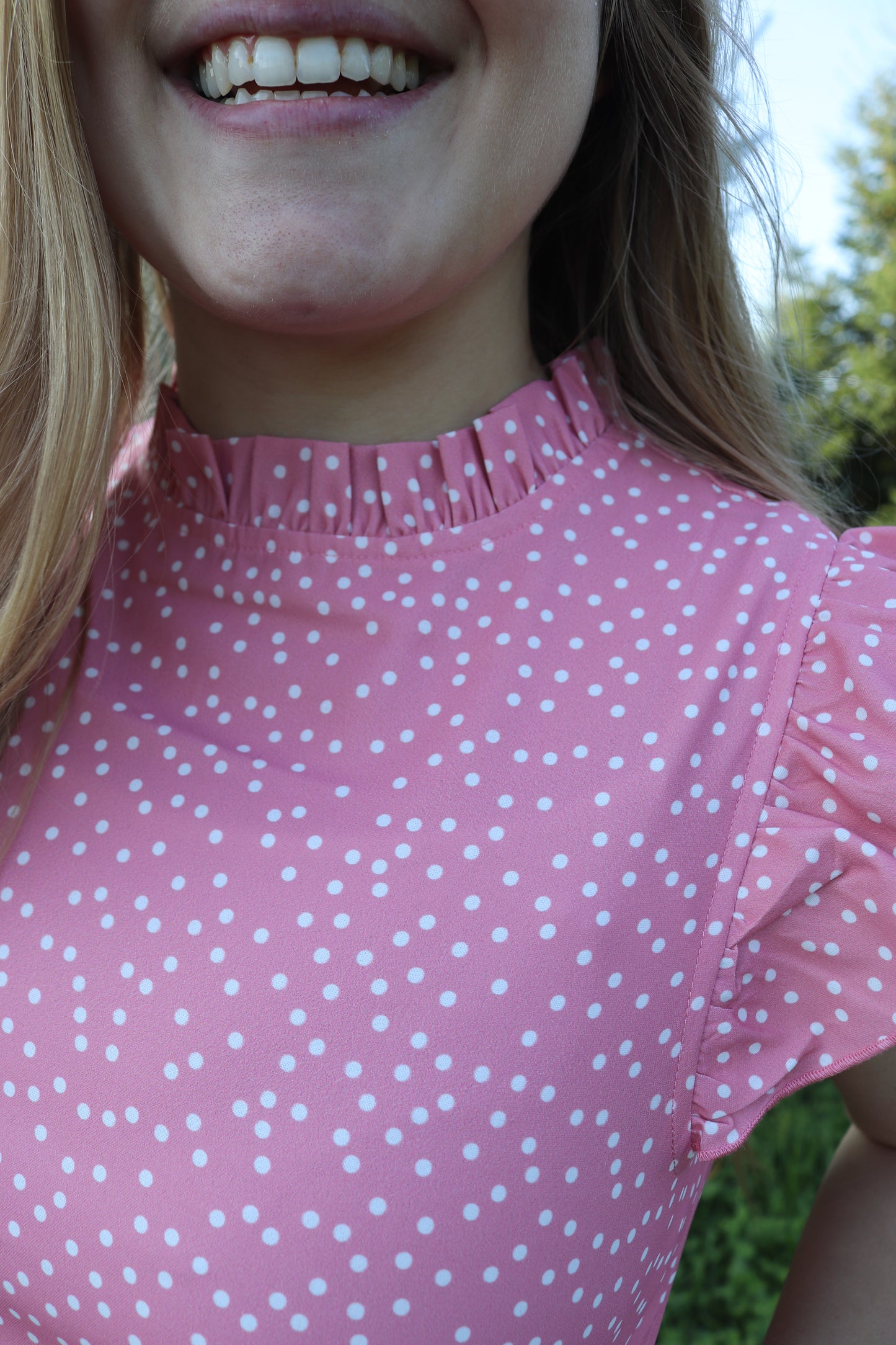 Pink Polka Dot Blouse