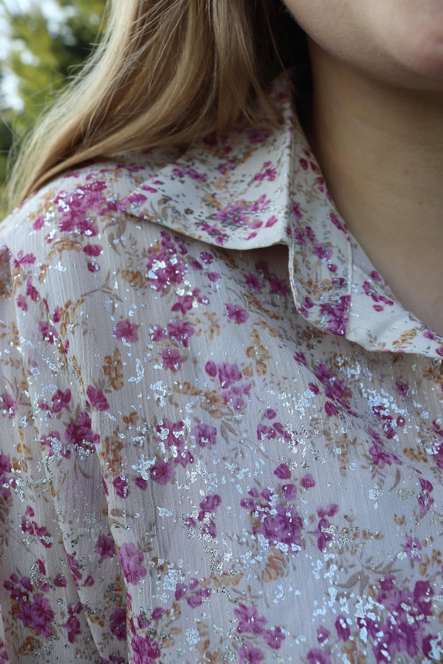 Long Sleeve Floral Button Up