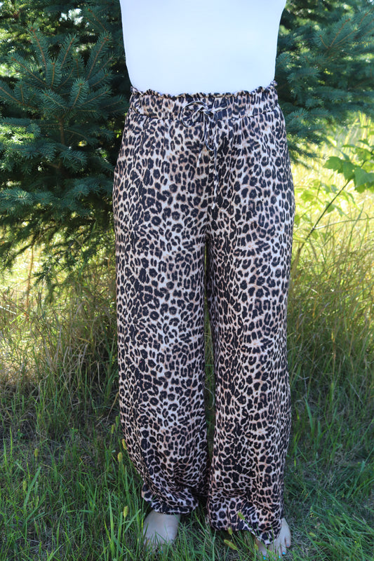 Boho Leopard Wide Leg Pants