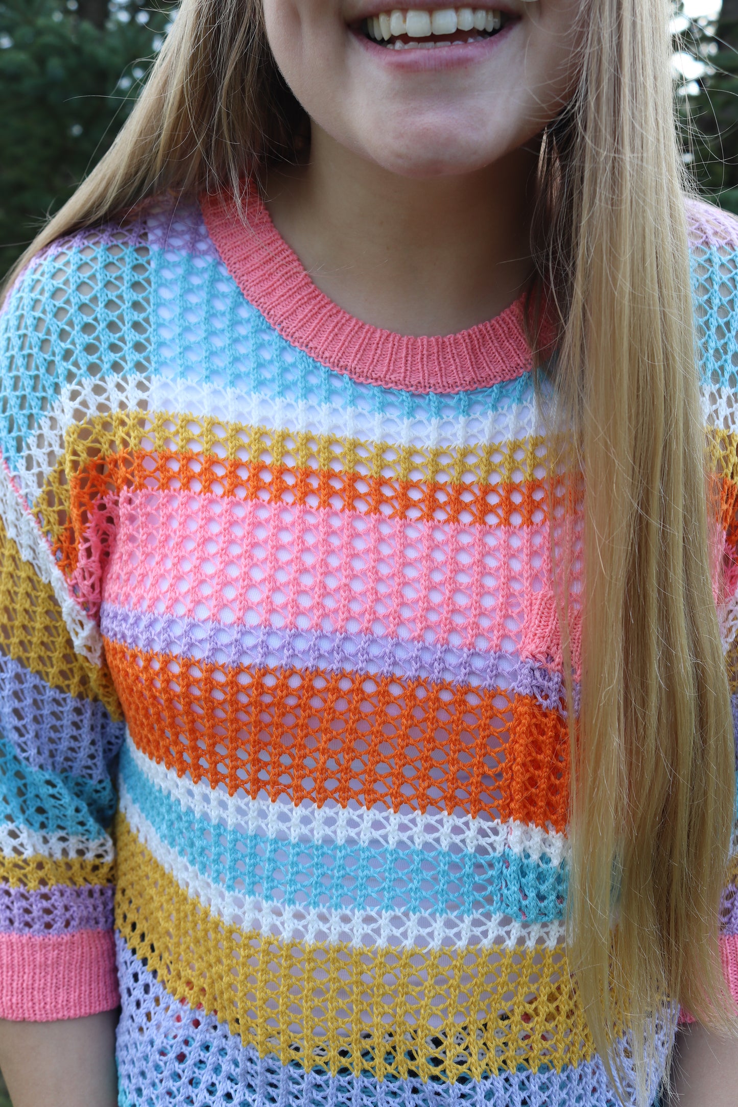 Bright Striped Crochet Top