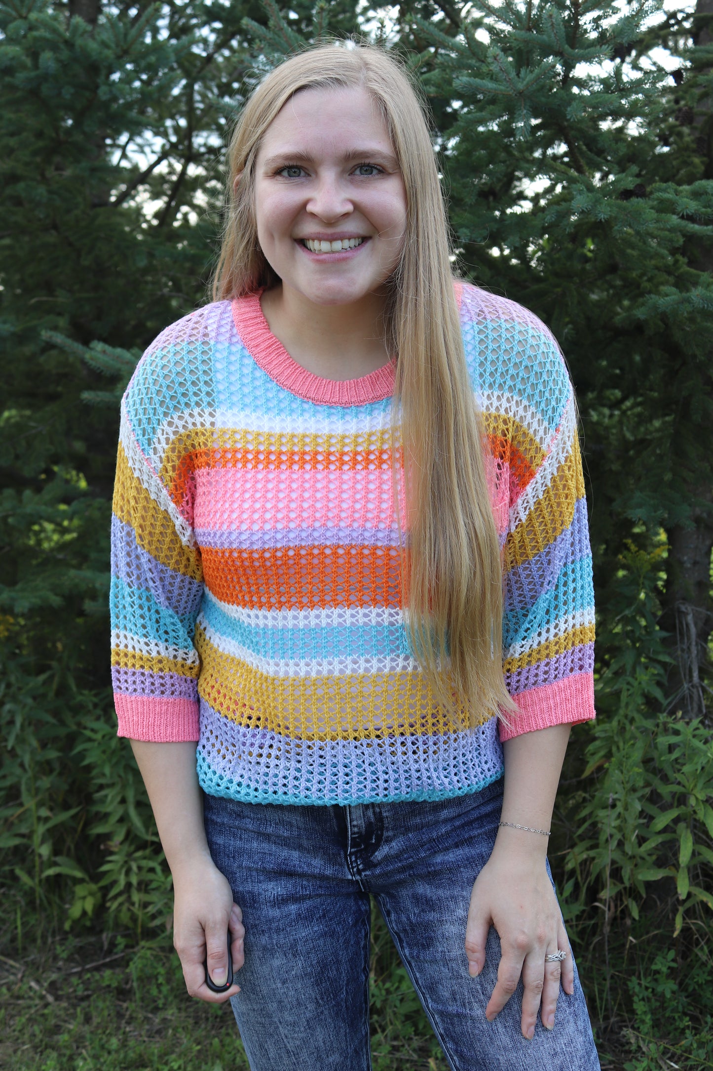 Bright Striped Crochet Top