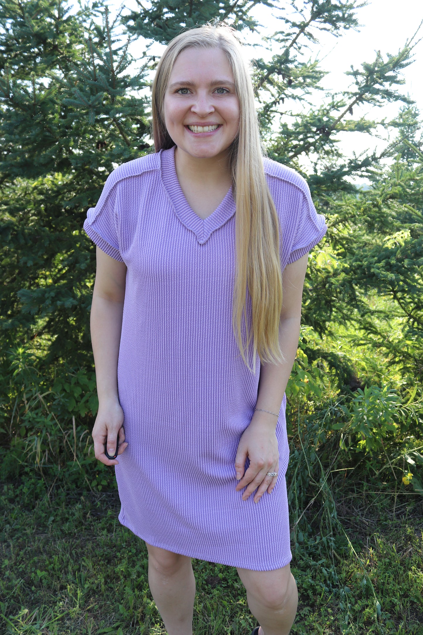 Lavender Ribbed Dress