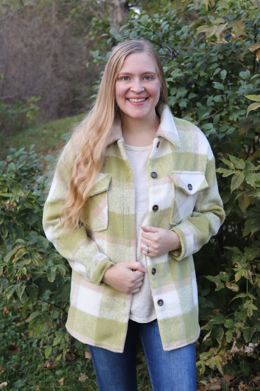 Sage Plaid Shacket