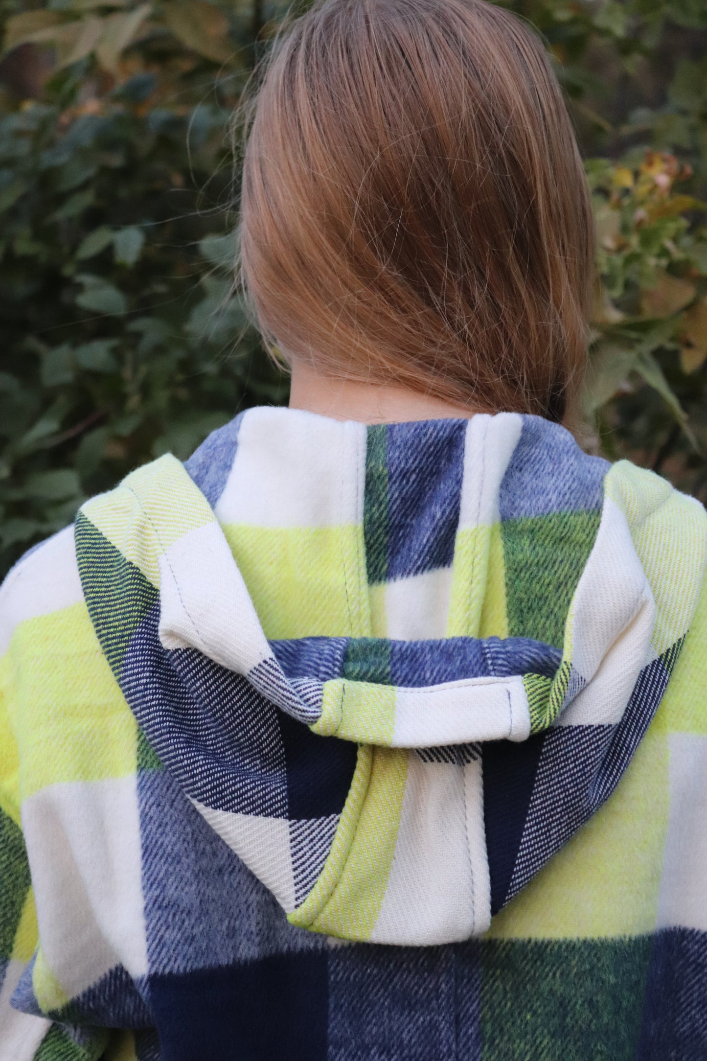 Lime/Blue Long Plaid Shacket