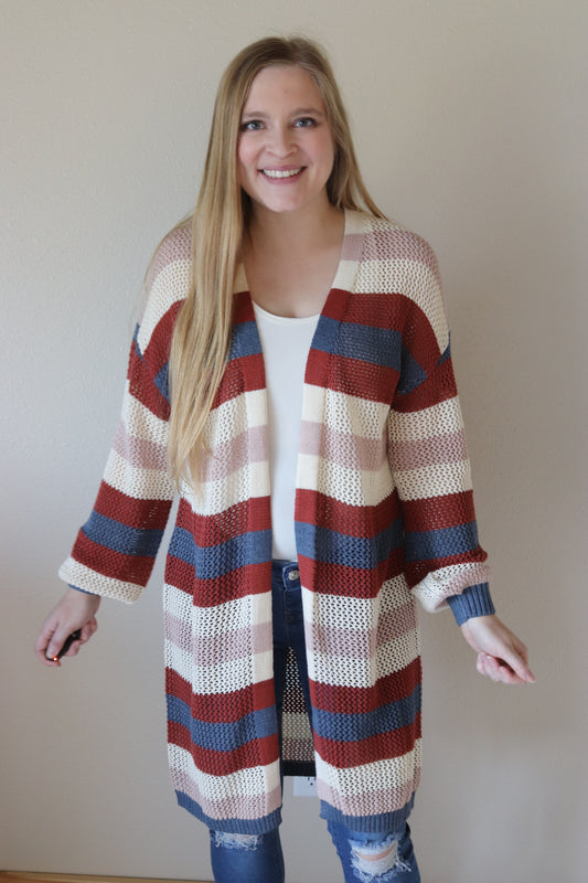 Striped Knit Cardigan