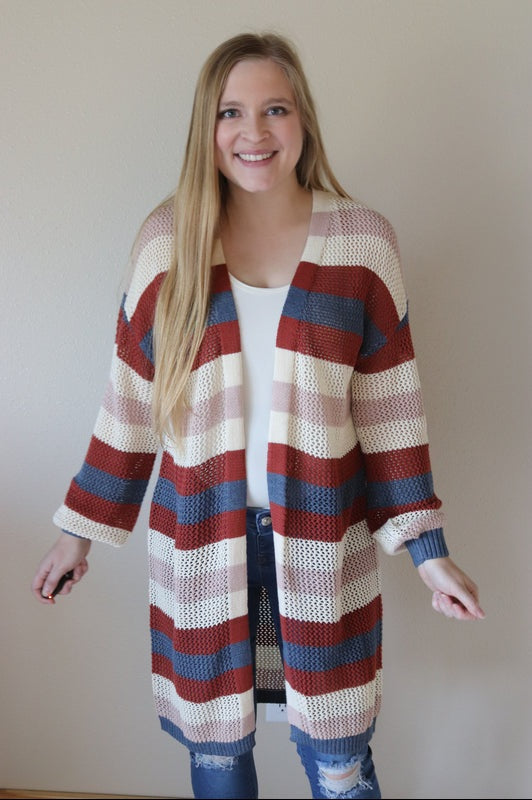 Striped Knit Cardigan