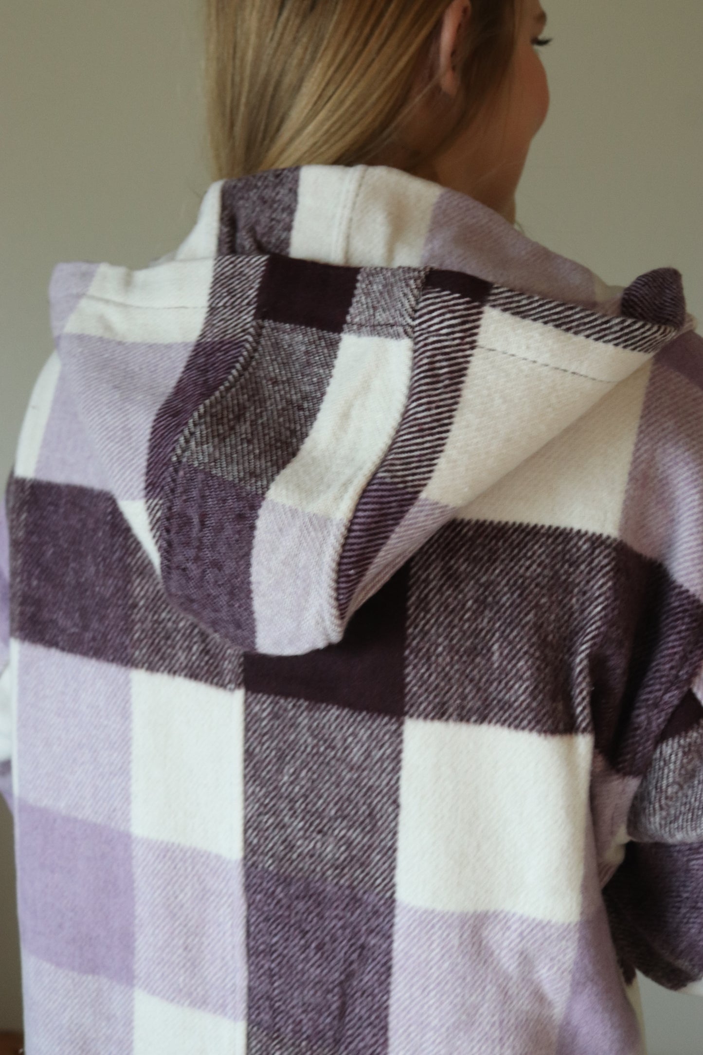 Shades of Purple Long Plaid Shacket