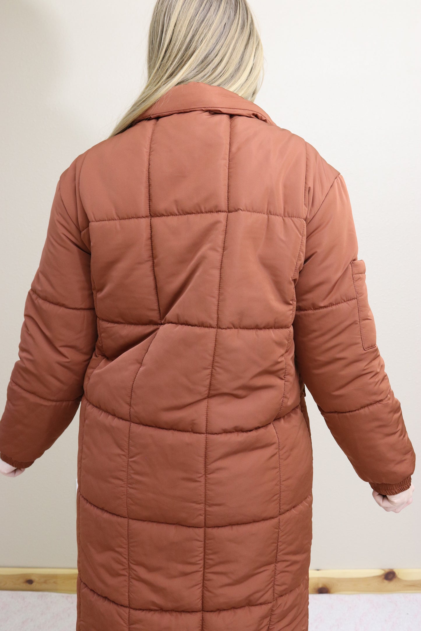 Brown Quilted Puffer Jacket