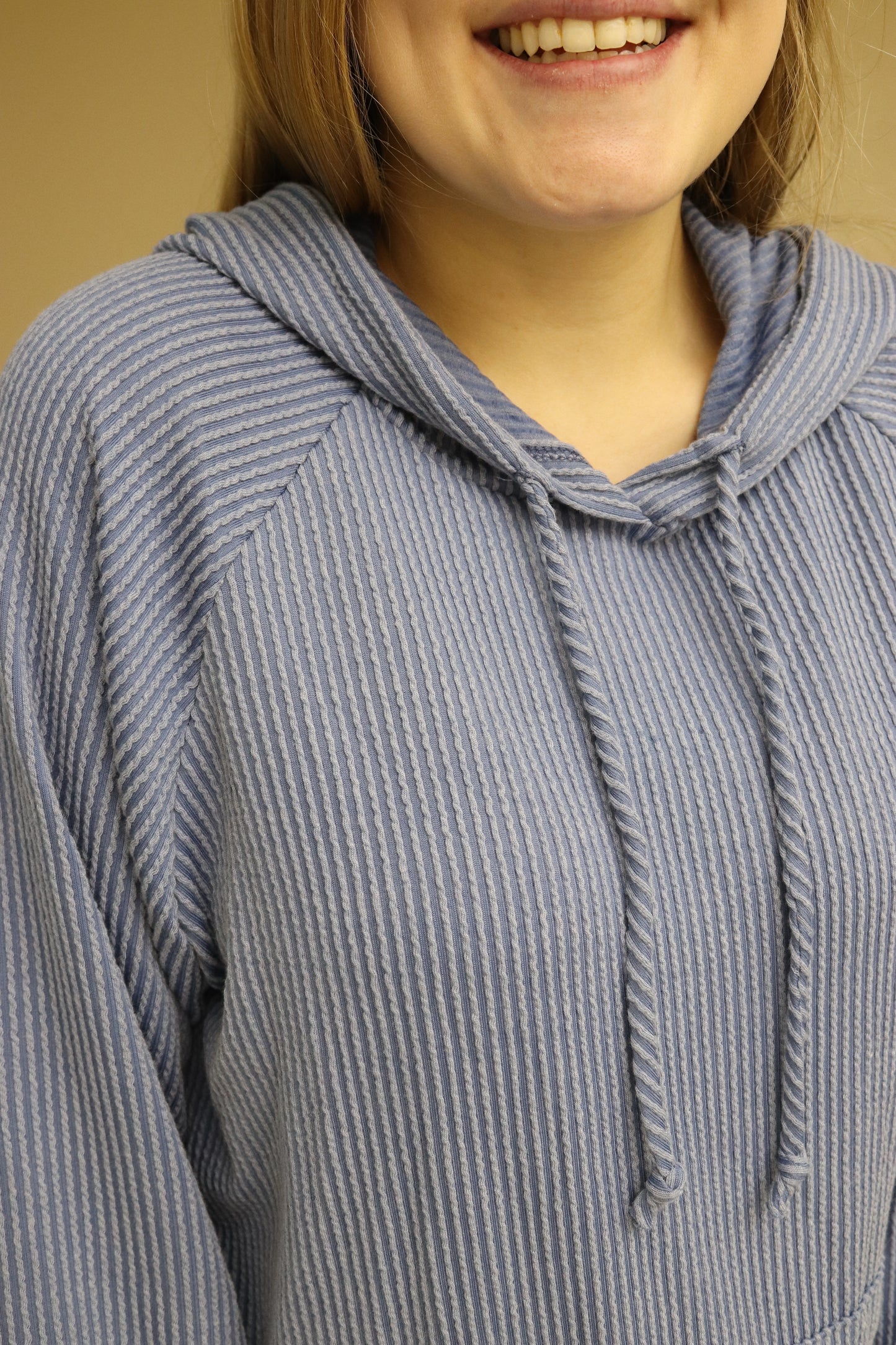 PLUS: Vintage Denim Urban Ribbed Hoodie