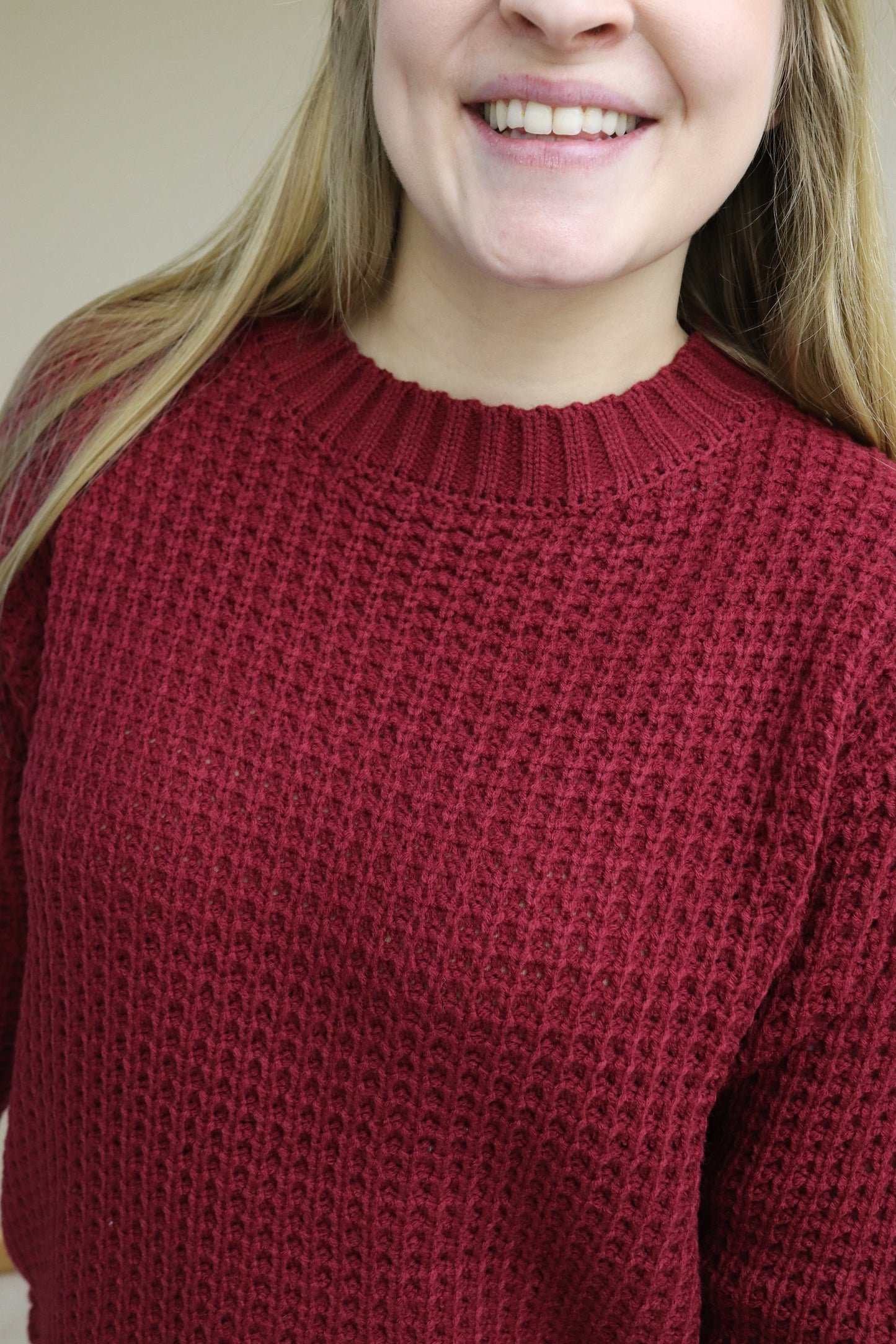 Cabernet Waffle Knit Sweater