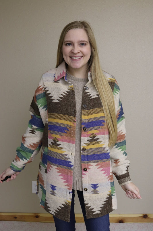 Multicolor Aztec Shacket