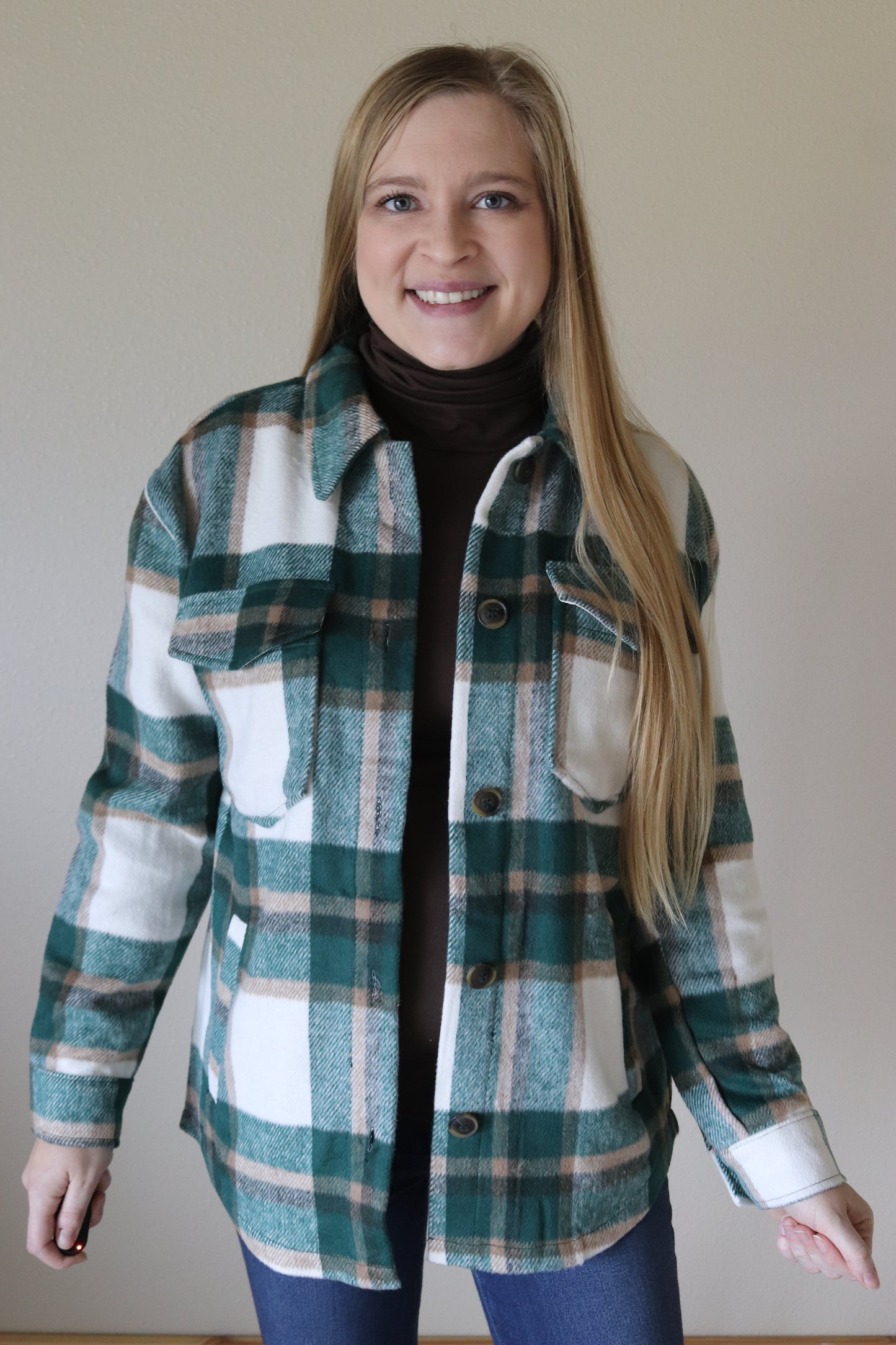 Green Plaid Shacket