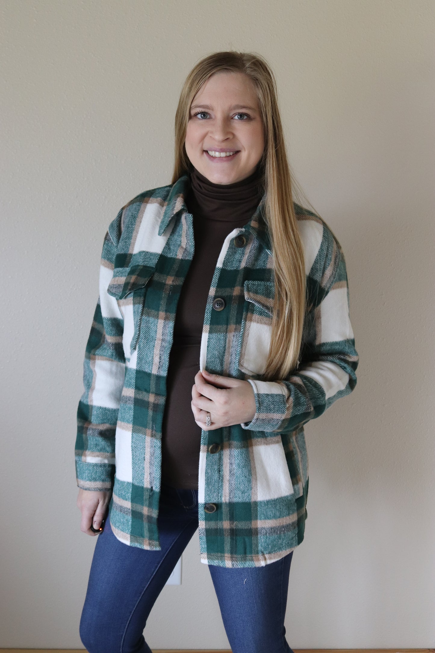 Green Plaid Shacket