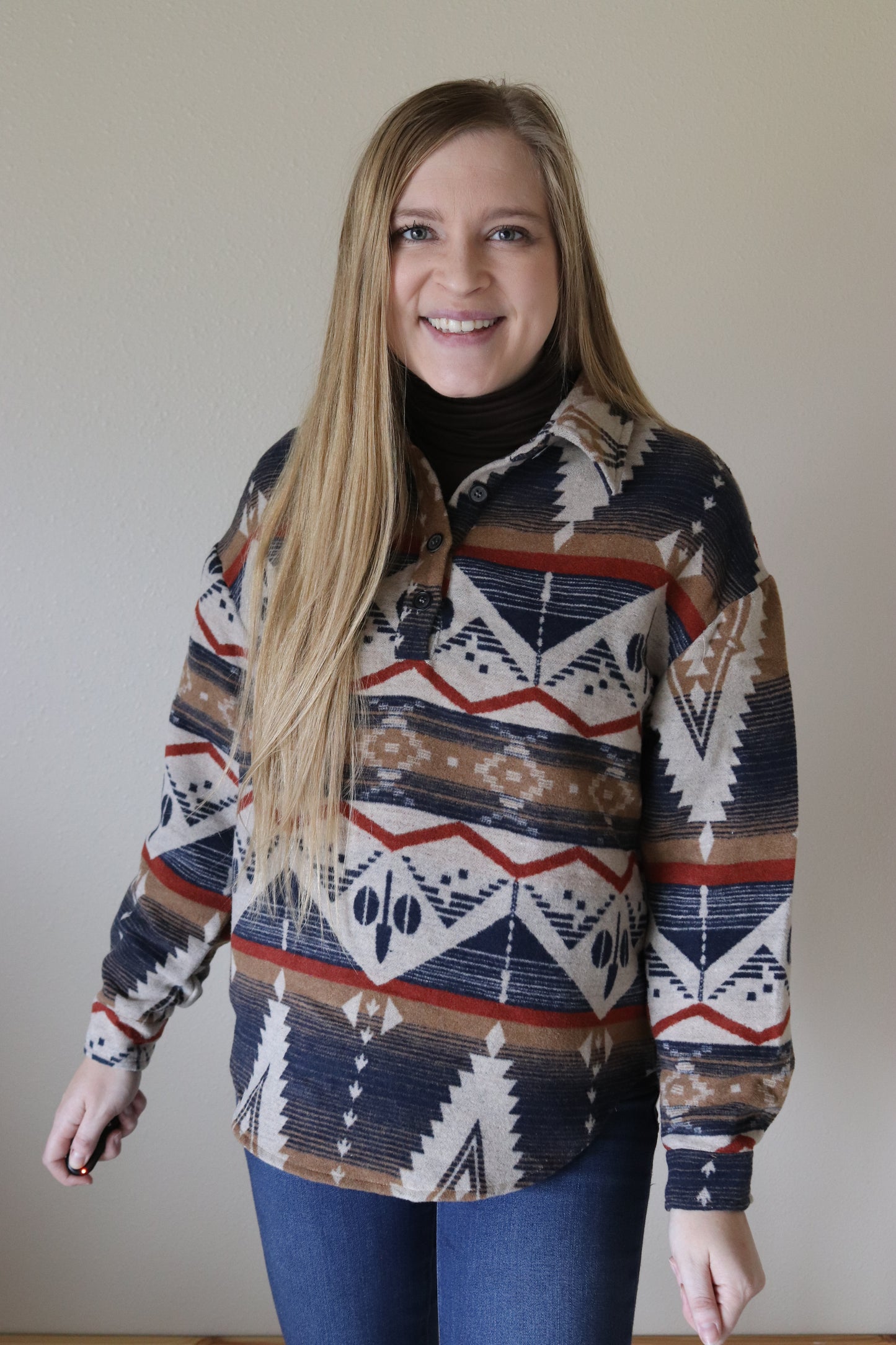 Brown/Navy Aztec Pullover