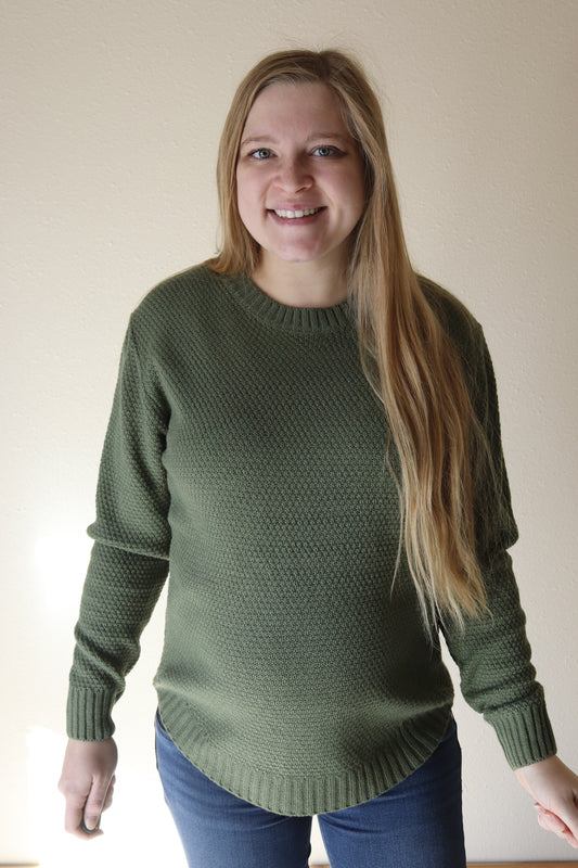 Olive Round Neck Sweater